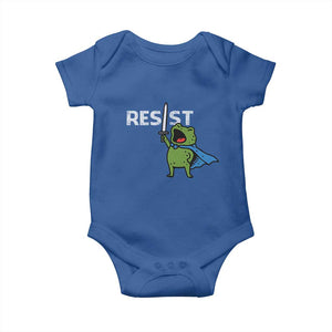 Resist Frog Warrior Baby Onesie Funny Rebel Meme Gift TS12 Royal Blue Print Your Wear