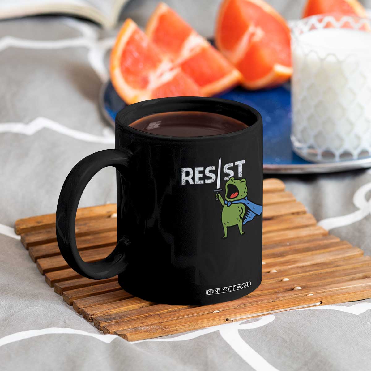 Resist Frog Warrior Coffee Mug Funny Rebel Meme Gift TS12 Print Your Wear