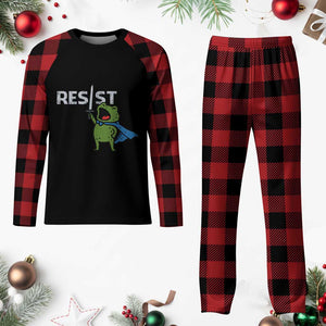 Resist Frog Warrior Plaid Pajama Set Funny Rebel Meme Gift TS12 Buffalo Plaid Print Your Wear