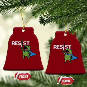 Resist Frog Warrior Ceramic Ornament Funny Rebel Meme Gift - Print Your Wear