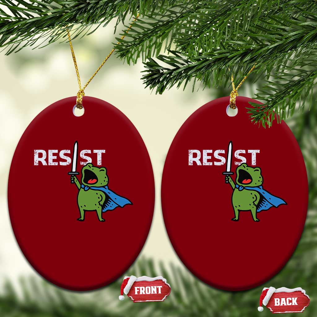 Resist Frog Warrior Ceramic Ornament Funny Rebel Meme Gift TS12 Print Your Wear