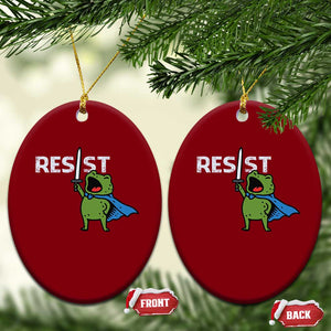 Resist Frog Warrior Ceramic Ornament Funny Rebel Meme Gift - Print Your Wear