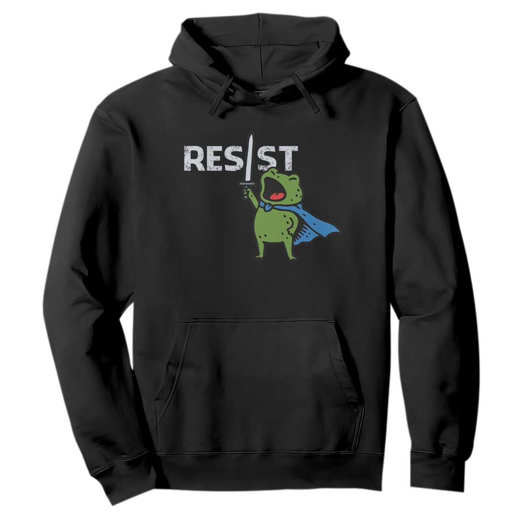Resist Frog Warrior Hoodie Funny Rebel Meme Gift TS12 Black Print Your Wear