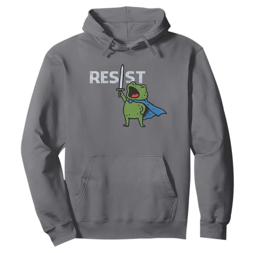 Resist Frog Warrior Hoodie Funny Rebel Meme Gift TS12 Charcoal Print Your Wear