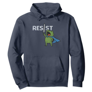 Resist Frog Warrior Hoodie Funny Rebel Meme Gift TS12 Navy Print Your Wear