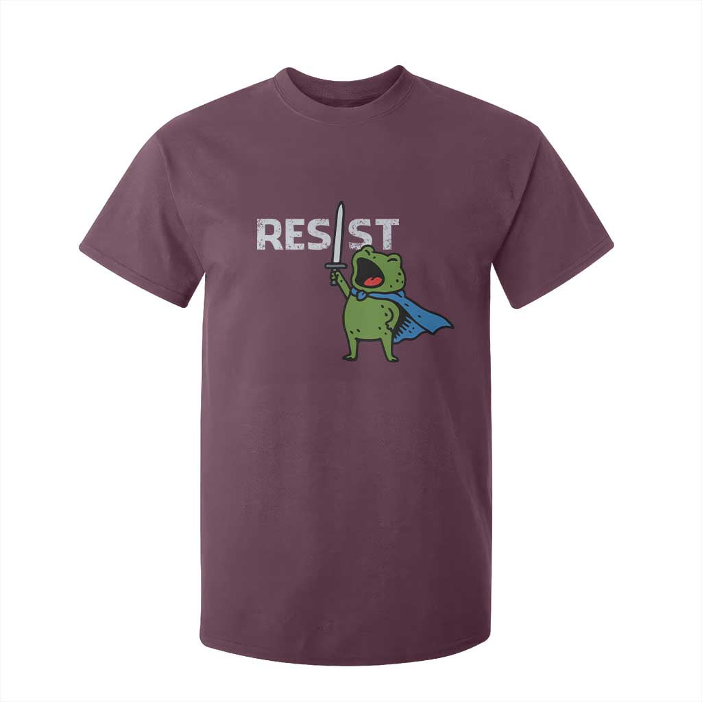 Resist Frog Warrior T Shirt For Kid Funny Rebel Meme Gift TS12 Maroon Print Your Wear