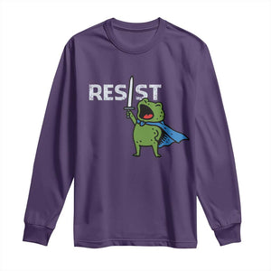 Resist Frog Warrior Long Sleeve Shirt Funny Rebel Meme Gift TS12 Purple Print Your Wear