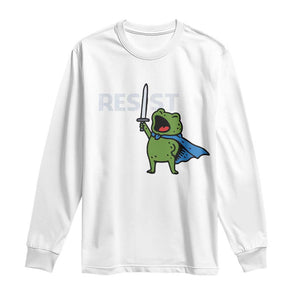 Resist Frog Warrior Long Sleeve Shirt Funny Rebel Meme Gift TS12 White Print Your Wear