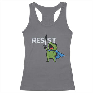 Resist Frog Warrior Racerback Tank Top Funny Rebel Meme Gift - Print Your Wear