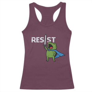 Resist Frog Warrior Racerback Tank Top Funny Rebel Meme Gift - Print Your Wear