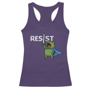 Resist Frog Warrior Racerback Tank Top Funny Rebel Meme Gift - Print Your Wear