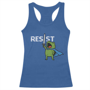 Resist Frog Warrior Racerback Tank Top Funny Rebel Meme Gift - Print Your Wear
