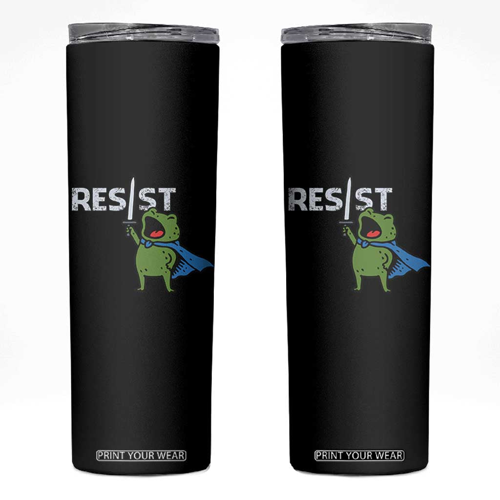 Resist Frog Warrior Skinny Tumbler Funny Rebel Meme Gift - Print Your Wear