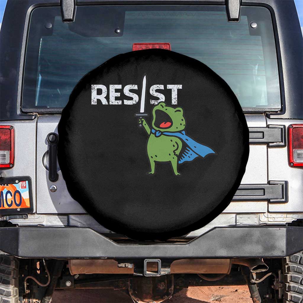 Resist Frog Warrior Spare Tire Cover Funny Rebel Meme Gift TS12 No hole Black Print Your Wear