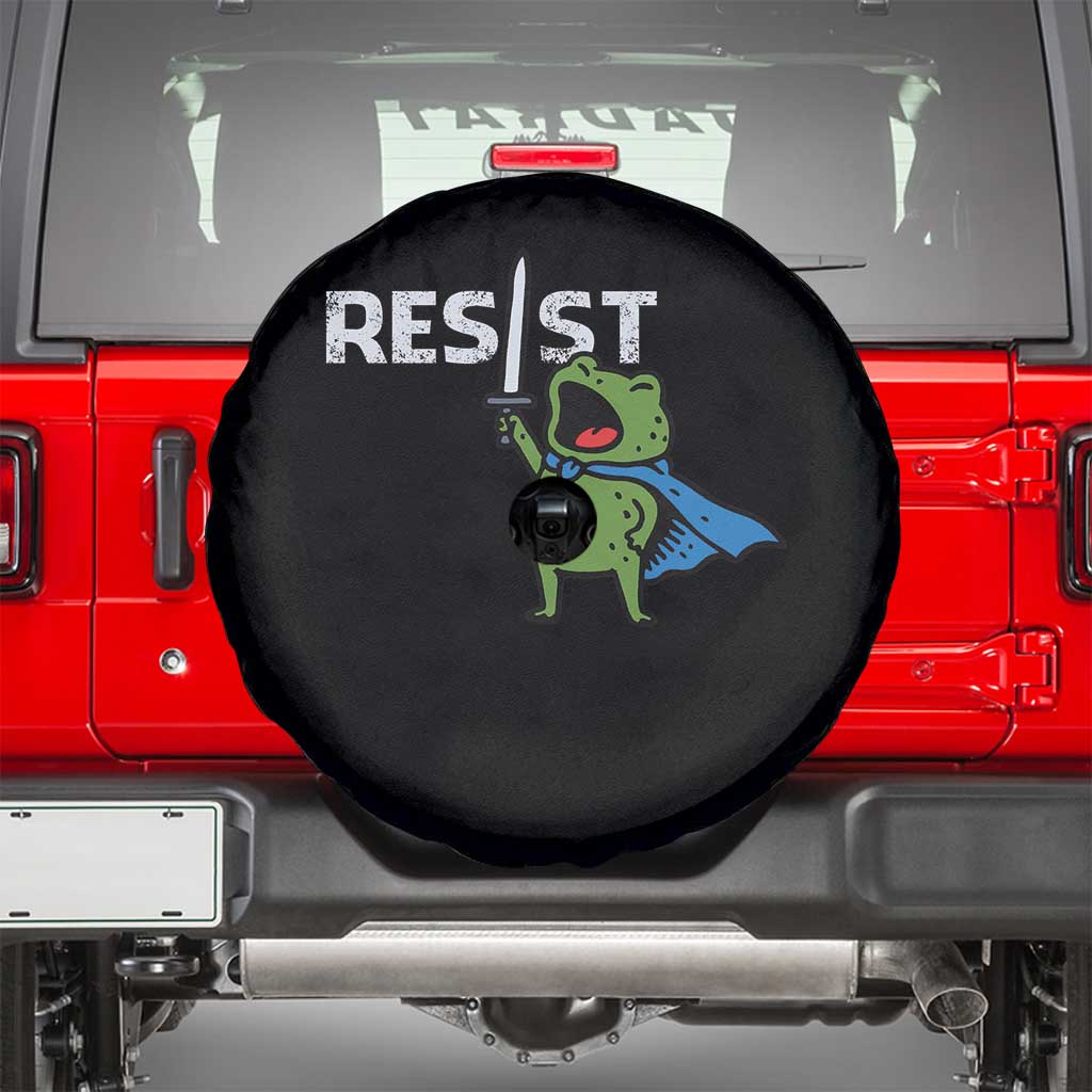 Resist Frog Warrior Spare Tire Cover Funny Rebel Meme Gift TS12 Black Print Your Wear