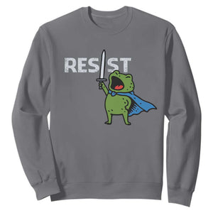 Resist Frog Warrior Sweatshirt Funny Rebel Meme Gift TS12 Charcoal Print Your Wear