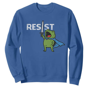Resist Frog Warrior Sweatshirt Funny Rebel Meme Gift TS12 Royal Blue Print Your Wear
