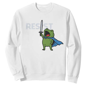 Resist Frog Warrior Sweatshirt Funny Rebel Meme Gift TS12 White Print Your Wear