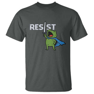 Resist Frog Warrior T Shirt Funny Rebel Meme Gift TS12 Dark Heather Print Your Wear