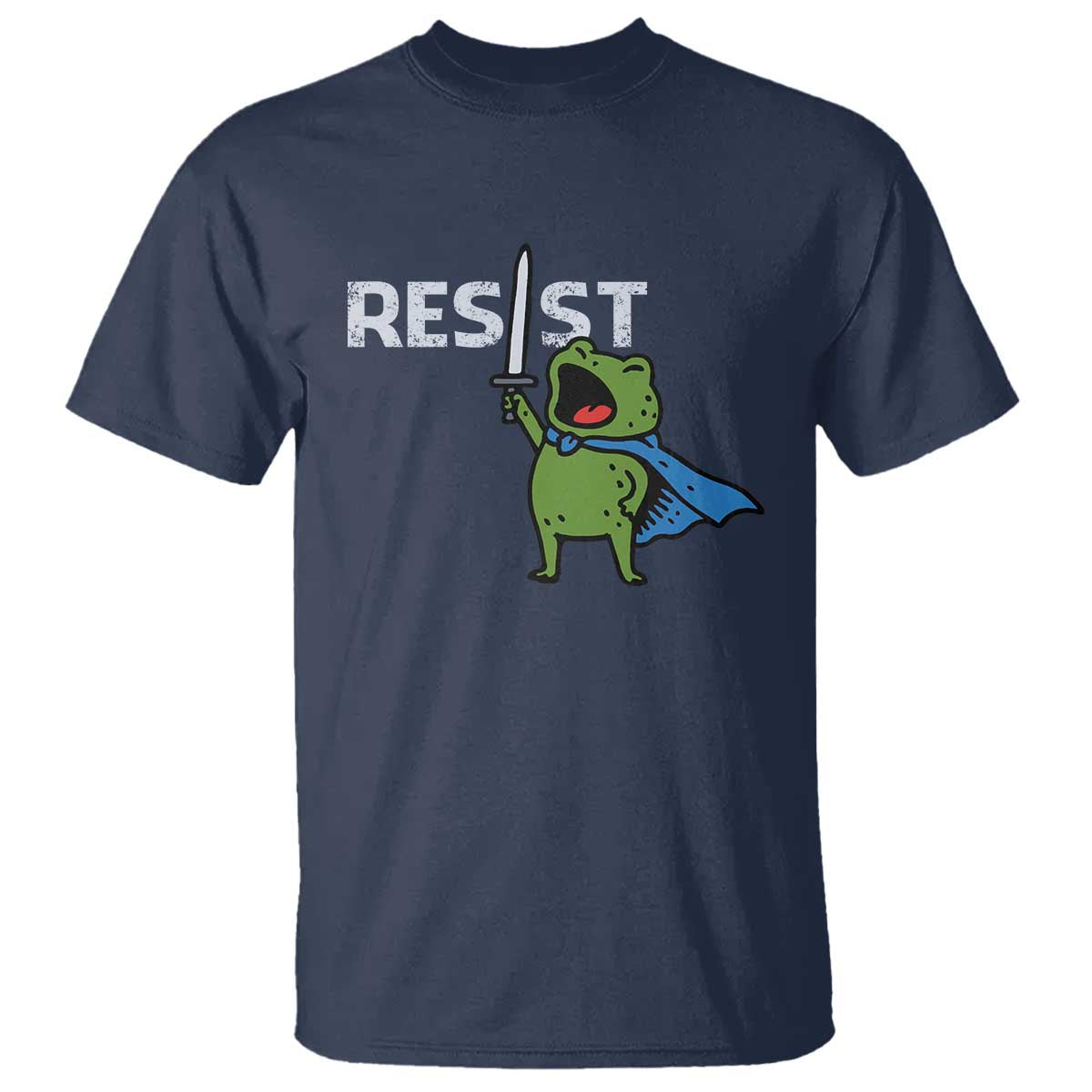 Resist Frog Warrior T Shirt Funny Rebel Meme Gift TS12 Navy Print Your Wear