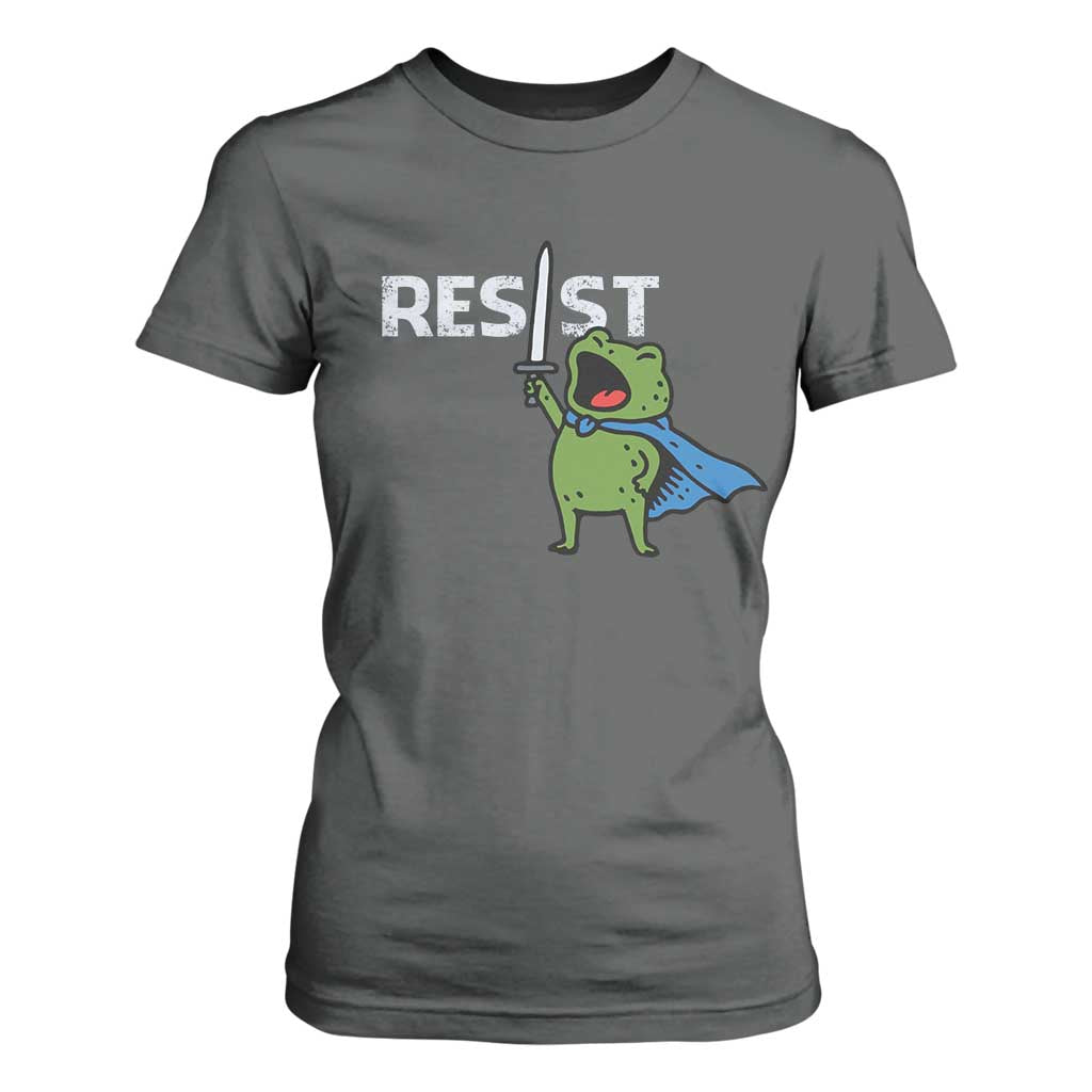 Resist Frog Warrior T Shirt For Women Funny Rebel Meme Gift TS12 Dark Heather Print Your Wear