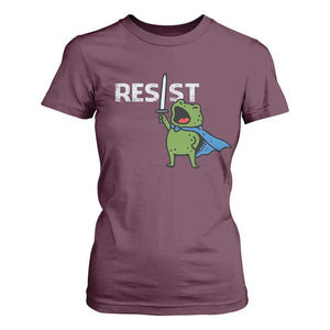 Resist Frog Warrior T Shirt For Women Funny Rebel Meme Gift TS12 Maroon Print Your Wear