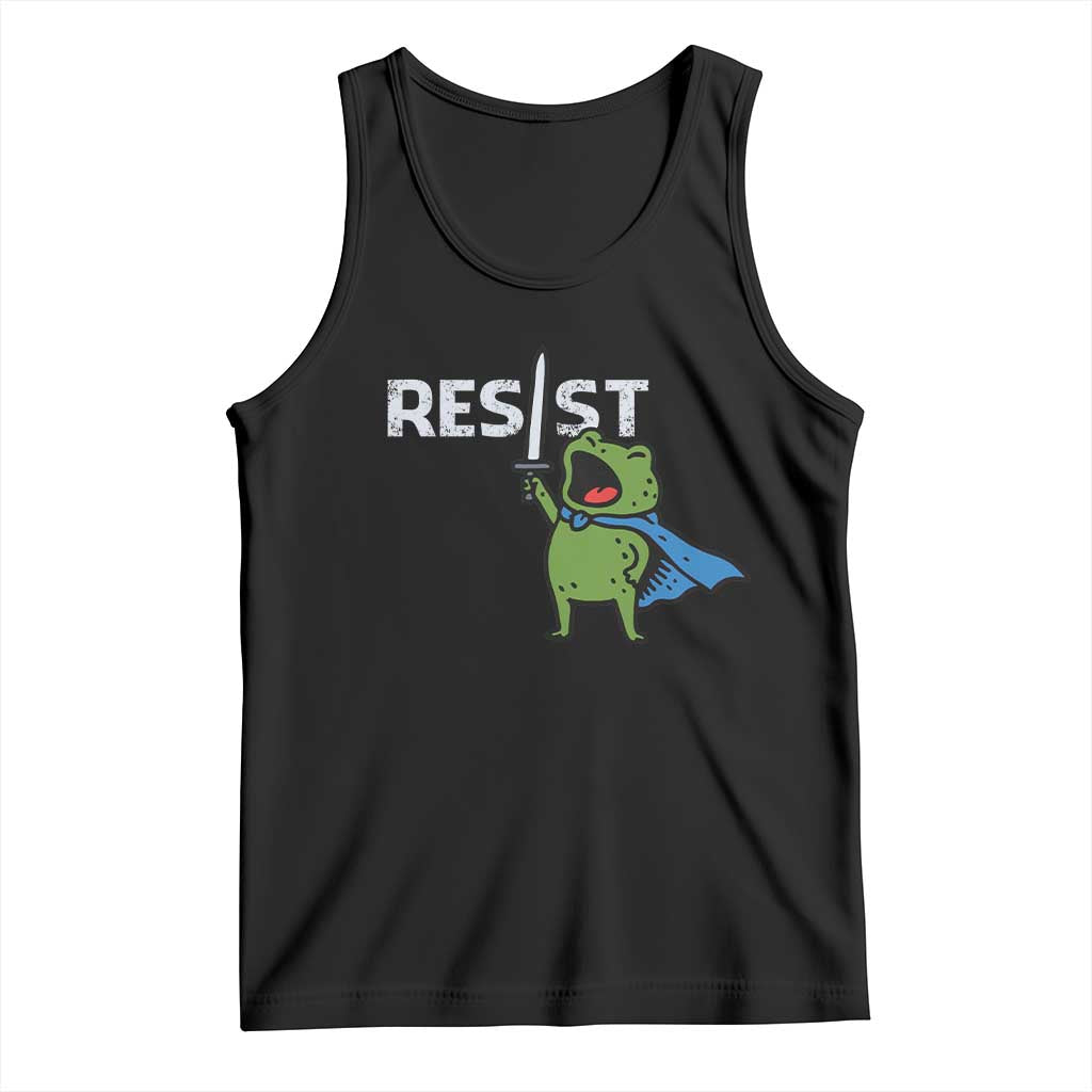 Resist Frog Warrior Tank Top Funny Rebel Meme Gift - Print Your Wear