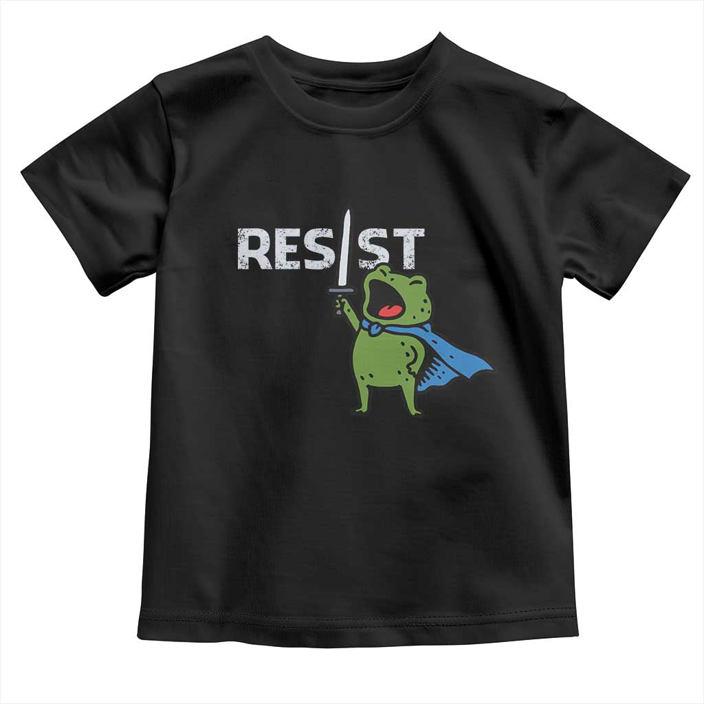 Resist Frog Warrior Toddler T Shirt Funny Rebel Meme Gift - Print Your Wear