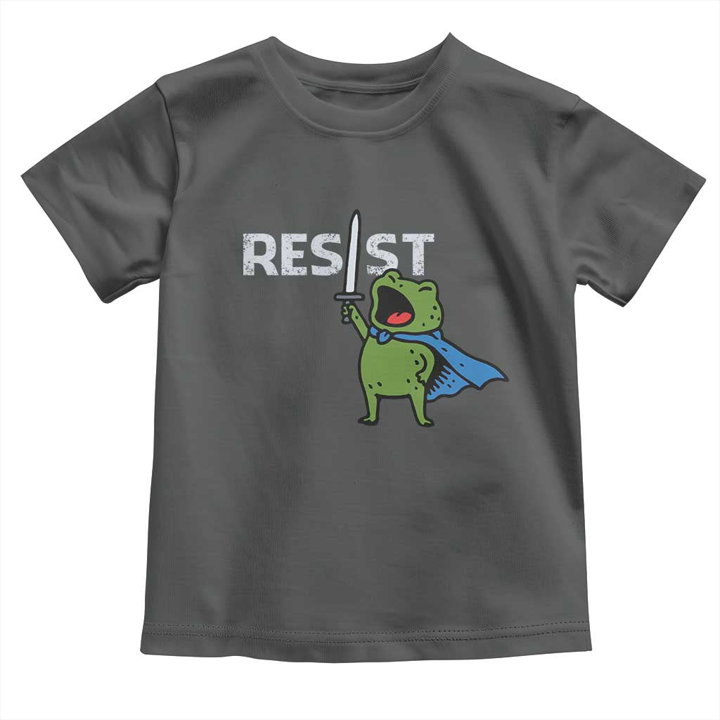 Resist Frog Warrior Toddler T Shirt Funny Rebel Meme Gift TS12 Dark Heather Print Your Wear