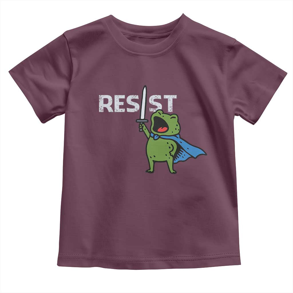 Resist Frog Warrior Toddler T Shirt Funny Rebel Meme Gift TS12 Maroon Print Your Wear