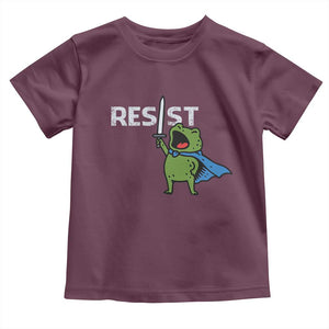 Resist Frog Warrior Toddler T Shirt Funny Rebel Meme Gift TS12 Maroon Print Your Wear