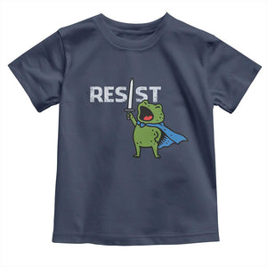 Resist Frog Warrior Toddler T Shirt Funny Rebel Meme Gift TS12 Navy Print Your Wear