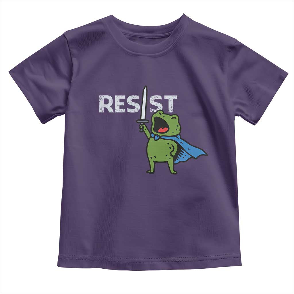 Resist Frog Warrior Toddler T Shirt Funny Rebel Meme Gift TS12 Purple Print Your Wear