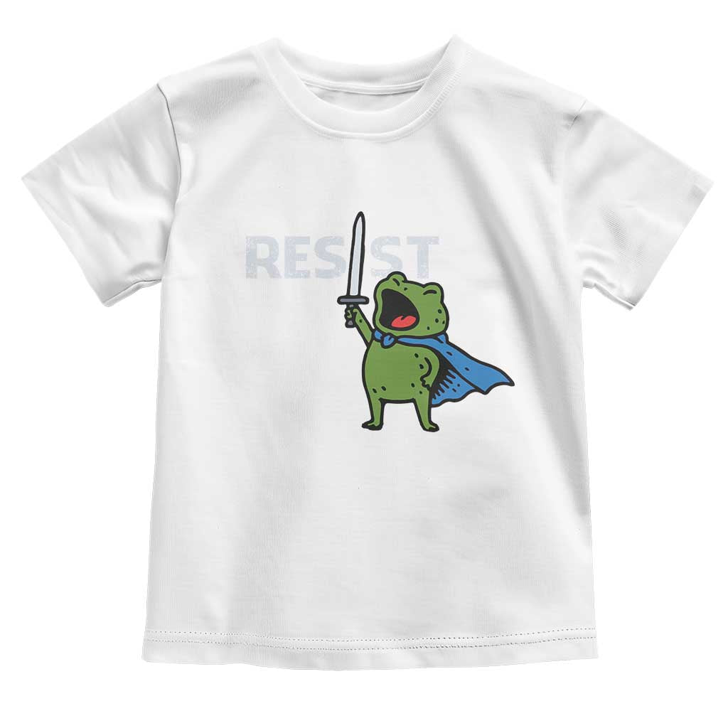 Resist Frog Warrior Toddler T Shirt Funny Rebel Meme Gift TS12 White Print Your Wear