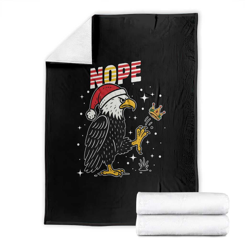 Funny Eagle No Kings In America Christmas 2025 Throw Blanket - Print Your Wear