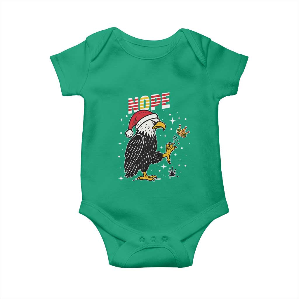 Funny Eagle No Kings In America Christmas 2025 Baby Onesie TS12 Irish Green Print Your Wear