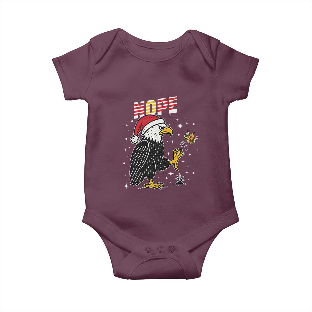 Funny Eagle No Kings In America Christmas 2025 Baby Onesie TS12 Maroon Print Your Wear