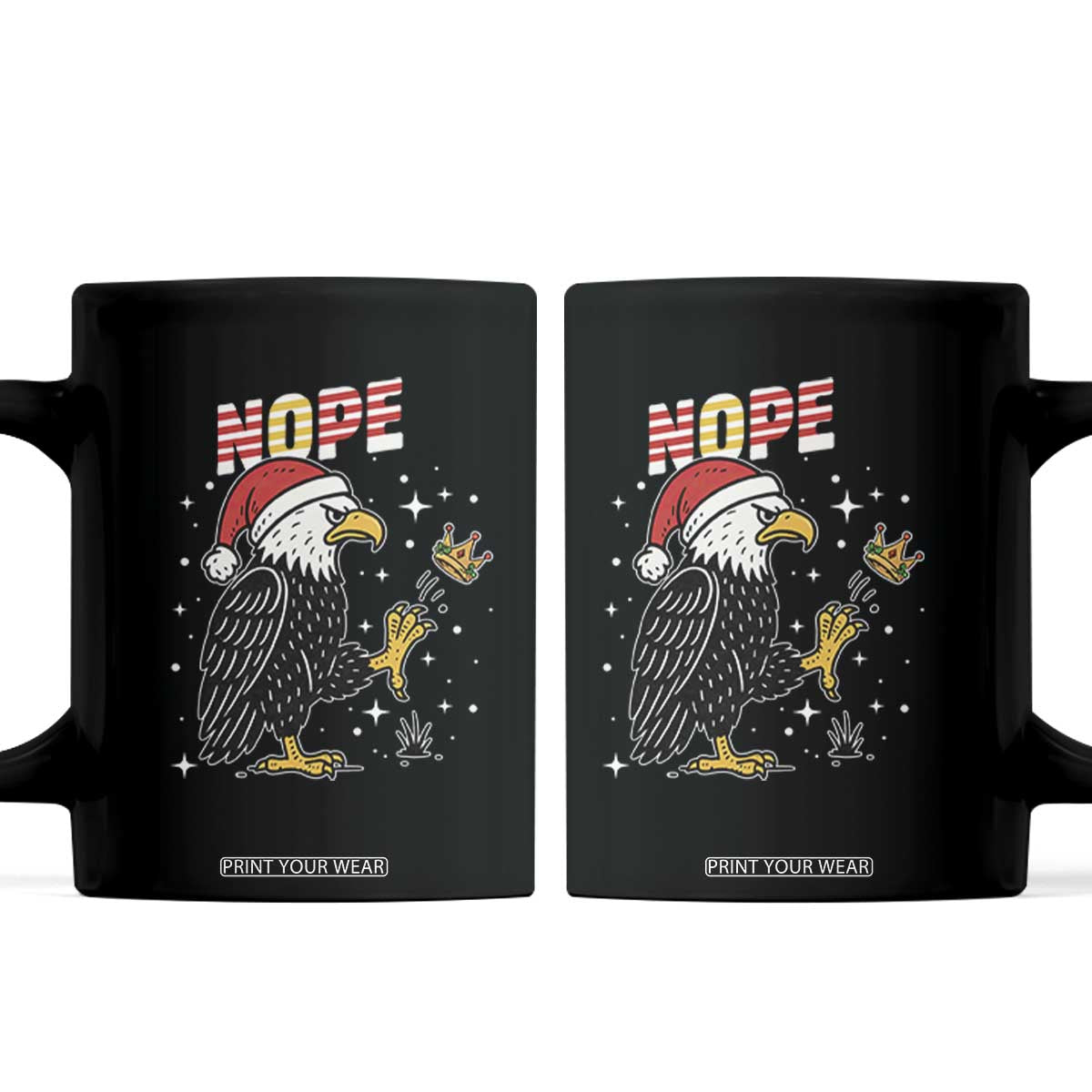 Funny Eagle No Kings In America Christmas 2025 Coffee Mug TS12 Black Print Your Wear