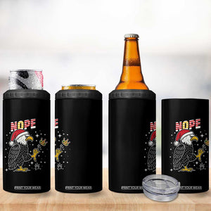 Funny Eagle No Kings In America Christmas 2025 4 in 1 Can Cooler Tumbler - Print Your Wear