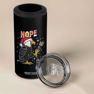 Funny Eagle No Kings In America Christmas 2025 4 in 1 Can Cooler Tumbler - Print Your Wear