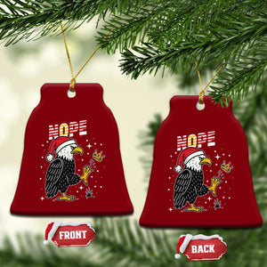 Funny Eagle No Kings In America Xmas 2025 Ceramic Ornament - Print Your Wear