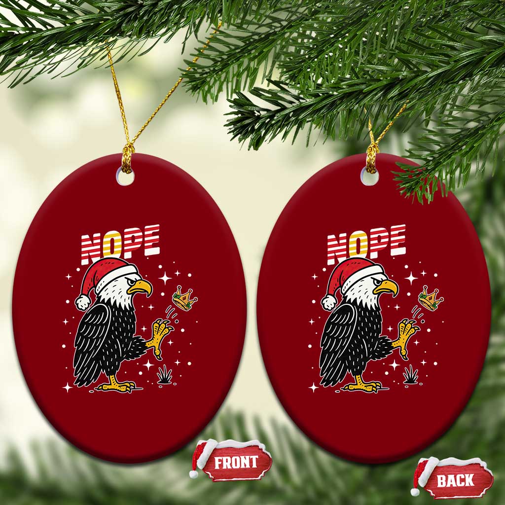 Funny Eagle No Kings In America Xmas 2025 Ceramic Ornament TS12 Print Your Wear