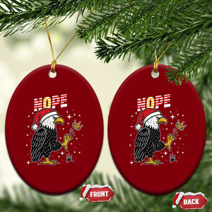 Funny Eagle No Kings In America Xmas 2025 Ceramic Ornament - Print Your Wear