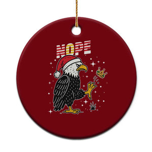 Funny Eagle No Kings In America Xmas 2025 Ceramic Ornament - Print Your Wear