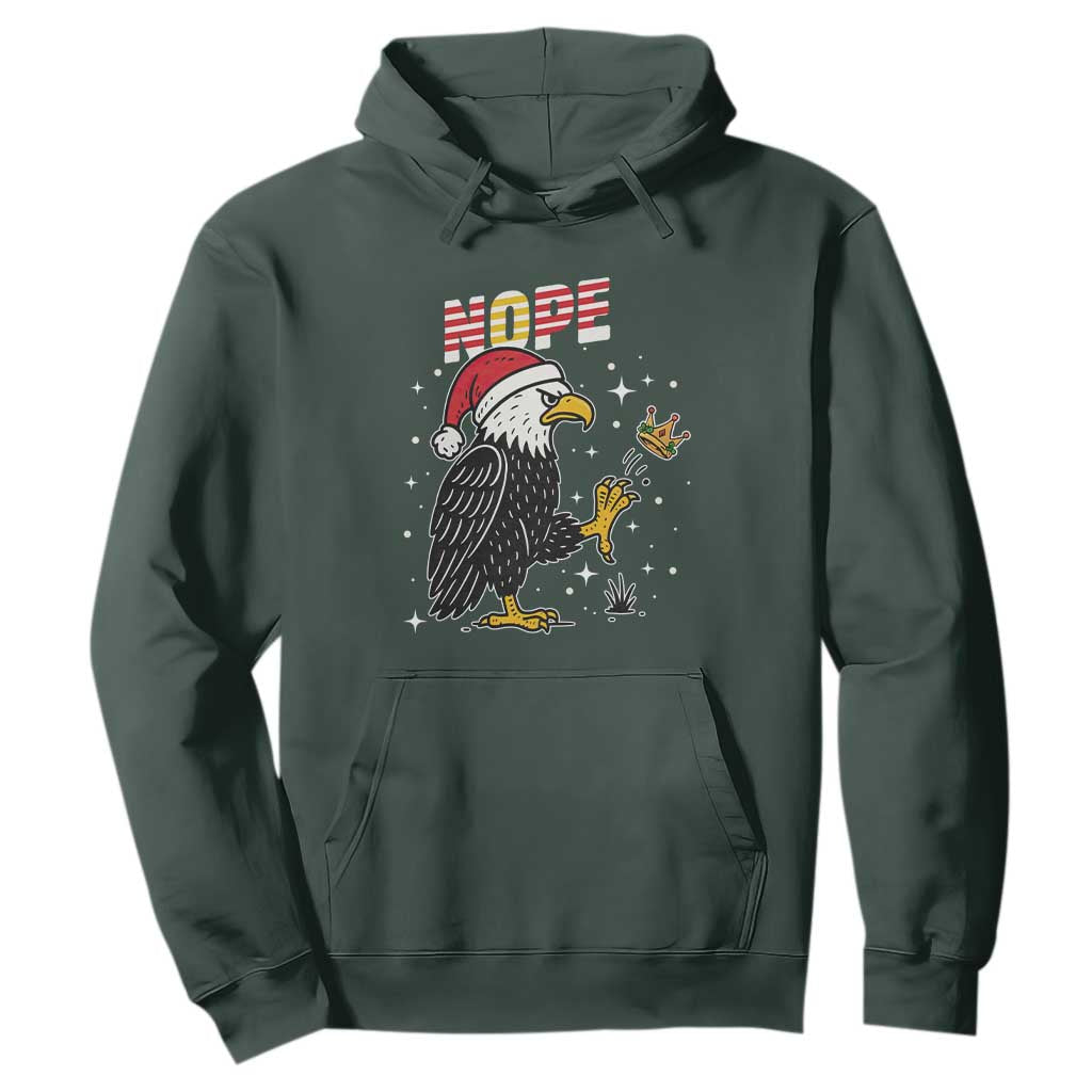 Funny Eagle No Kings In America Christmas 2025 Hoodie TS12 Dark Forest Green Print Your Wear