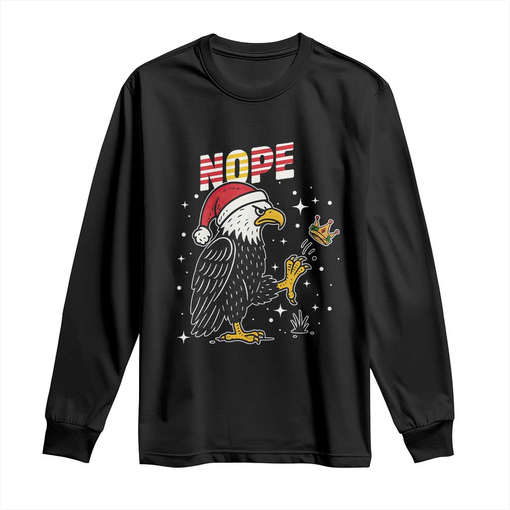 Funny Eagle No Kings In America Christmas 2025 Long Sleeve Shirt TS12 Black Print Your Wear