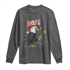 Funny Eagle No Kings In America Christmas 2025 Long Sleeve Shirt TS12 Dark Heather Print Your Wear