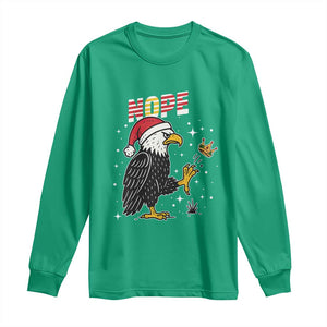 Funny Eagle No Kings In America Christmas 2025 Long Sleeve Shirt TS12 Irish Green Print Your Wear