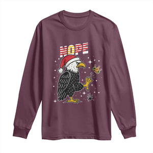 Funny Eagle No Kings In America Christmas 2025 Long Sleeve Shirt TS12 Maroon Print Your Wear