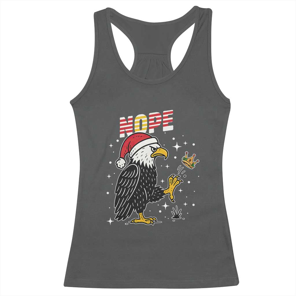 Funny Eagle No Kings In America Christmas 2025 Racerback Tank Top TS12 Dark Heather Print Your Wear